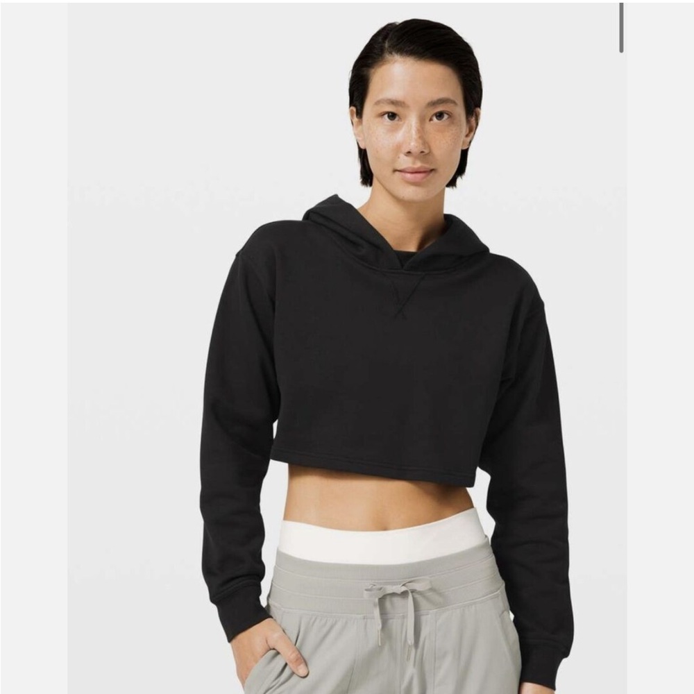 NWTOT Black lululemon all yours cropped hoodie